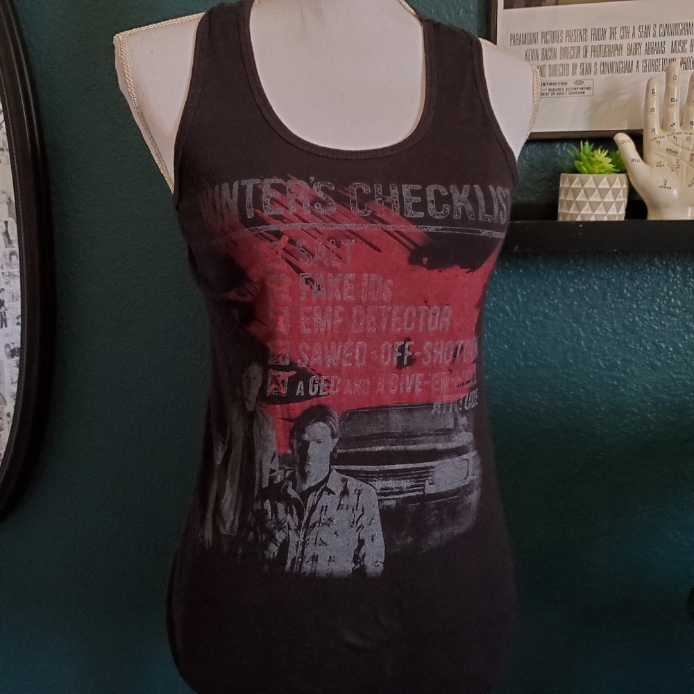 Hunters Checklist Supernatural Racerback Tank